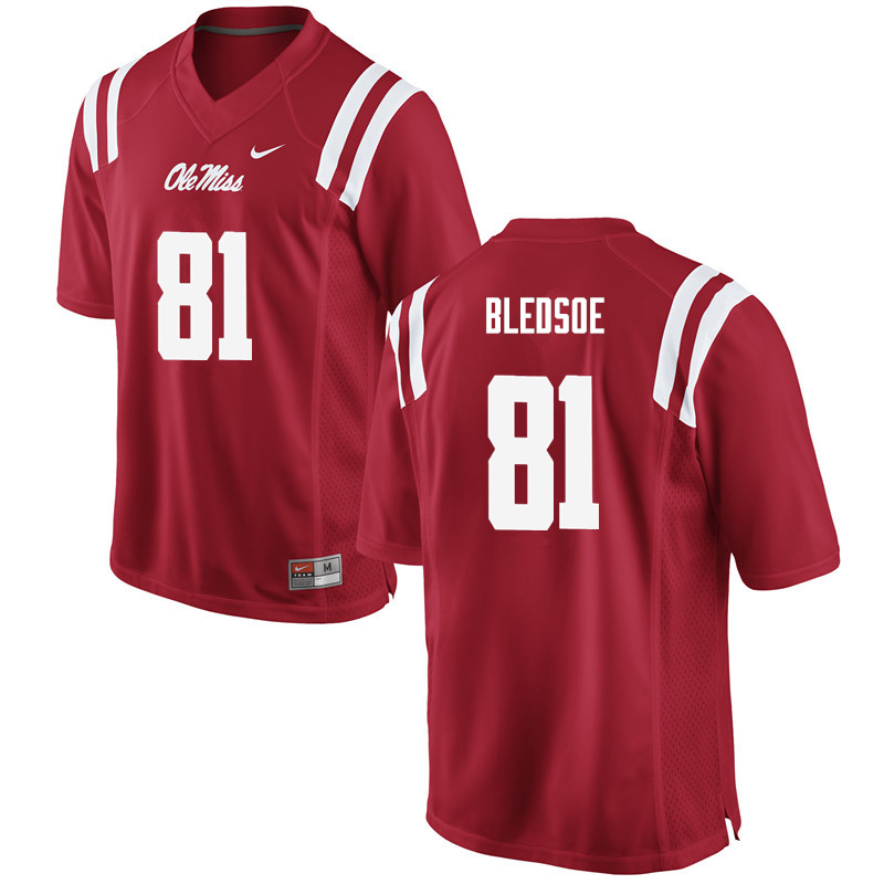 Men Ole Miss Rebels #81 Trey Bledsoe College Football Jerseys-Red